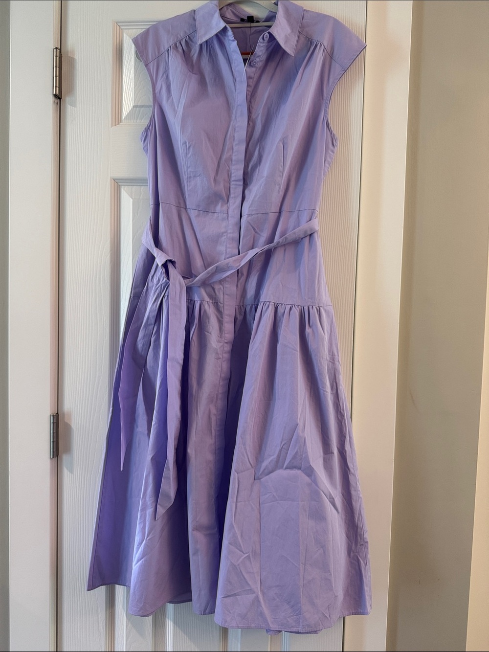 Talbots Lavender Sleeveless Shirt Midi Dress